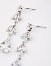 Rhodium Double Vine Teardrop Earrings - link has visual effect only