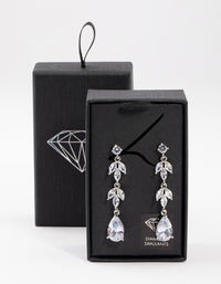 Rhodium Double Vine Teardrop Earrings - link has visual effect only