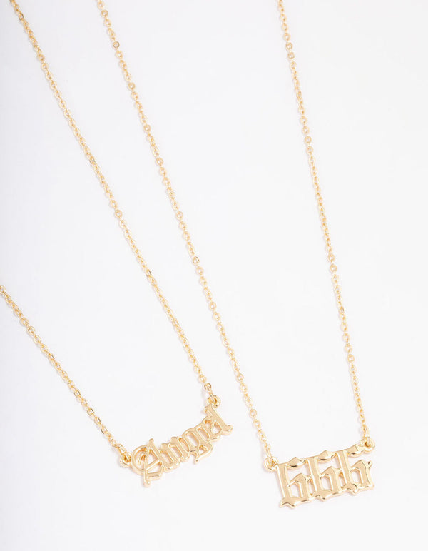 Gold Plated Angel Number '666' Layered Necklace