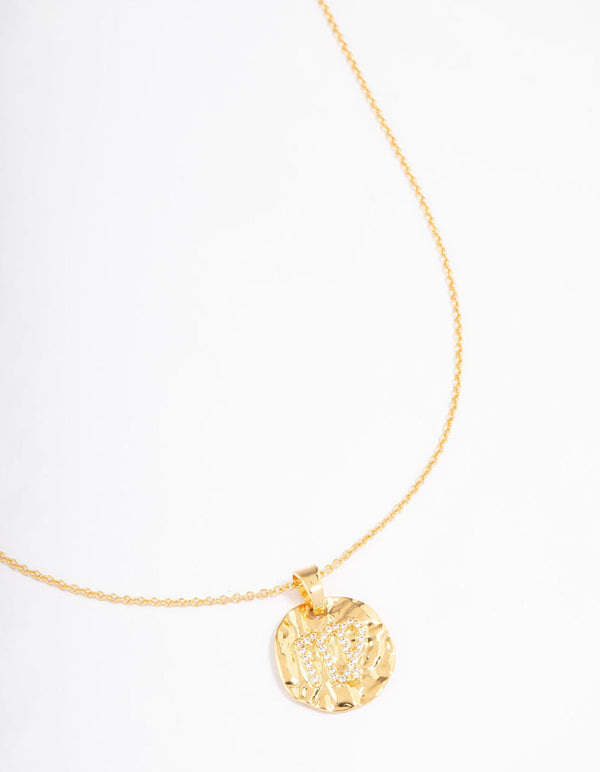 Gold Plated Virgo Coin Pendant Necklace