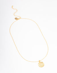 Gold Plated Leo Coin Pendant Necklace - link has visual effect only