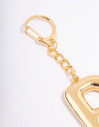 Gold Plated Letter 'P' Initial Key Ring - link has visual effect only