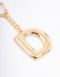 Gold Plated Letter 'D' Initial Key Ring - link has visual effect only