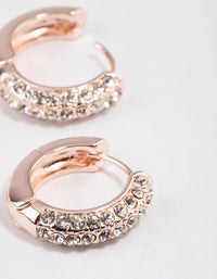 Rose Gold Diamante Mini Hoop Earrings - link has visual effect only