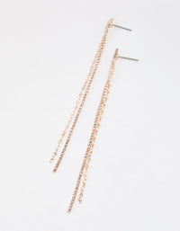 Rose Gold Chain & Cupchain Drop Earrings - link has visual effect only