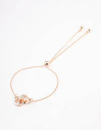 Rose Gold Double Circle Lock Bracelet - link has visual effect only