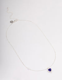 Silver Diamante Heart & Pearl Necklace - link has visual effect only