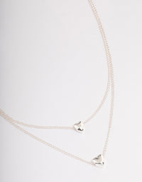 Silver Heart Double Row Necklace - link has visual effect only