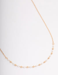 Gold Pearl & Gold Ball Necklace - link has visual effect only