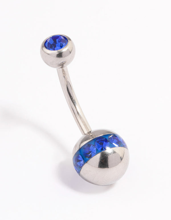 Surgical Steel Bezel & Sphere Belly Ring