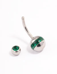 Surgical Steel Bezel & Sphere Belly Ring - link has visual effect only