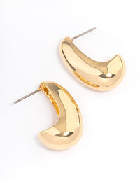 Gold Plated Small Bold Wide Hoop Earrings - link has visual effect only