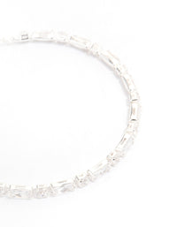 Silver Baguette Stone Toggle Tennis Bracelet - link has visual effect only