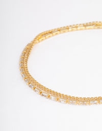 Gold Plated Dainty Baguette Cupchain Bracelet - link has visual effect only