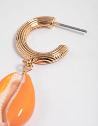 Gold Summer Shell Drop Earrings - link has visual effect only