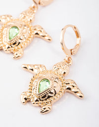 Gold Sea Turtle Drop Earrings - link has visual effect only