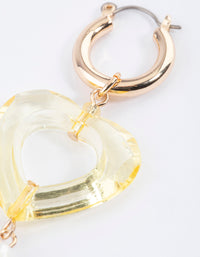 Gold Open Heart Pearl Drop Earrings - link has visual effect only