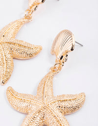 Gold Bold Starfish Earrings - link has visual effect only