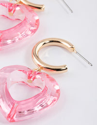 Gold Open Heart Drop Earrings - link has visual effect only