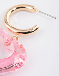 Gold Open Heart Drop Earrings - link has visual effect only