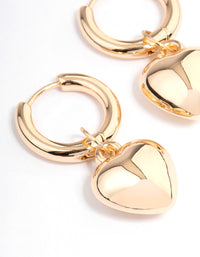 Gold Puffy Heart Hoop Earrings - link has visual effect only