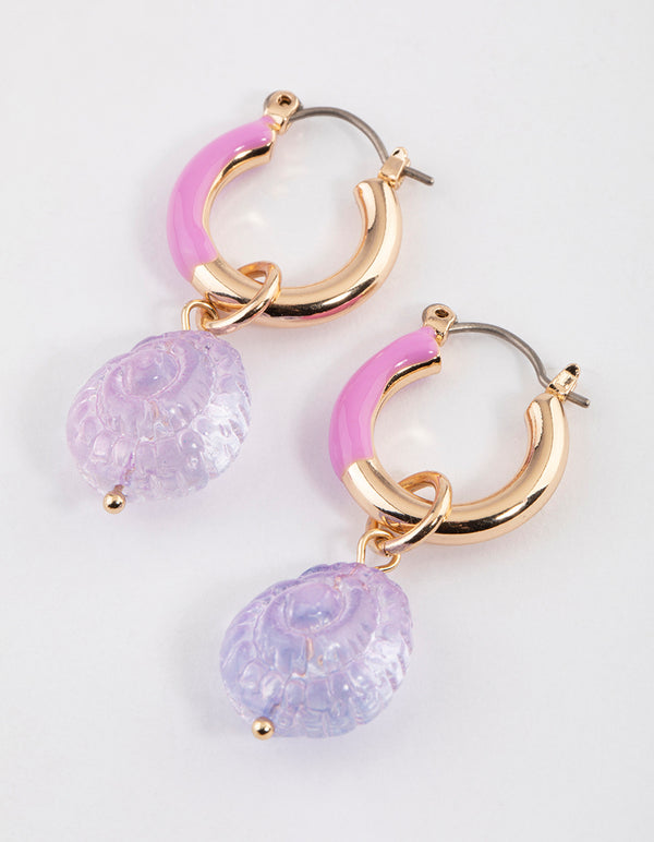 Gold Ombre Shell Drop Earrings