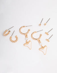 Gold Shark Tooth Earrings 4-Pack - link has visual effect only