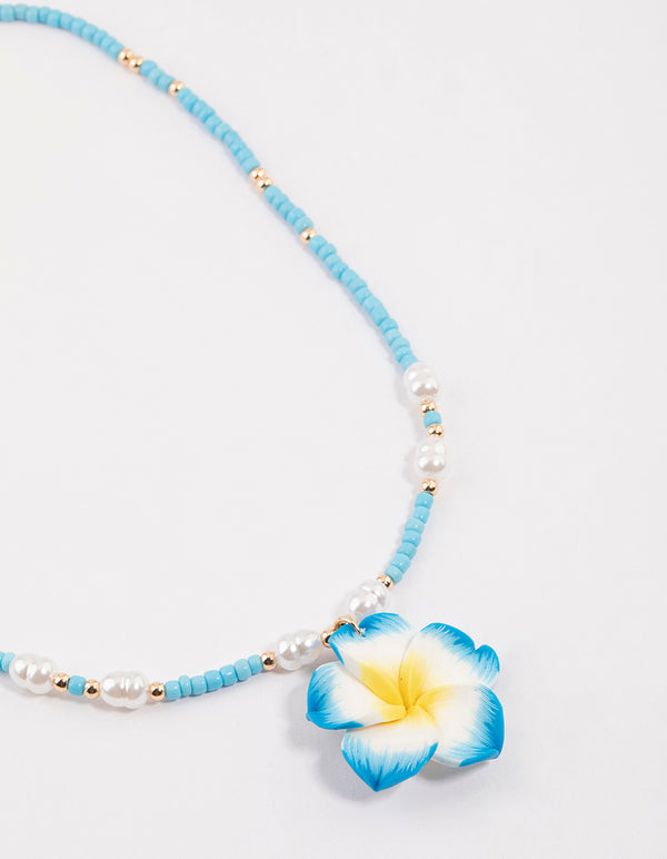 Gold Hibiscus Statement Necklace