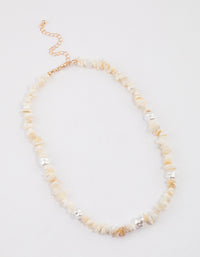 Gold Pearly Puka Necklace - link has visual effect only