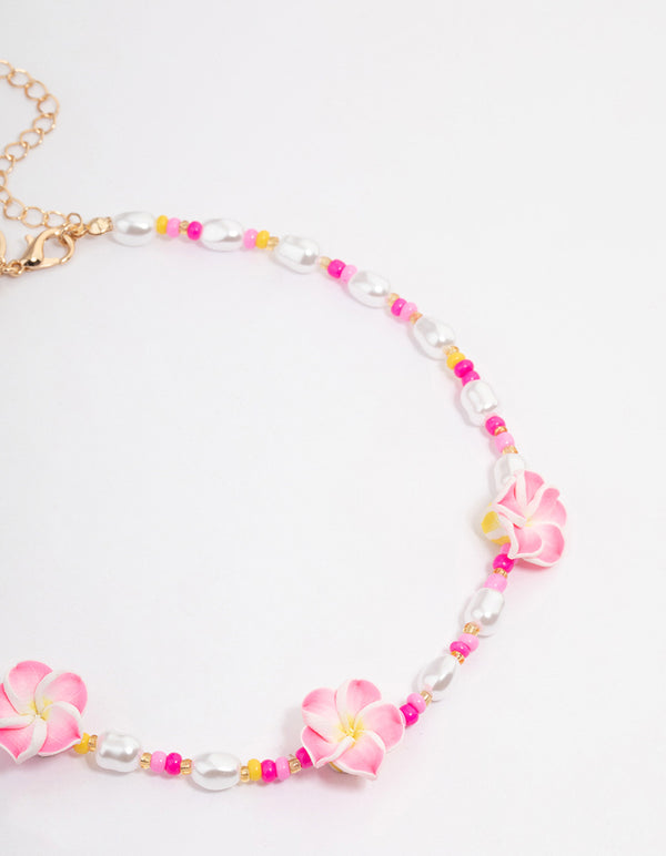 Gold Hibiscus Flower Choker