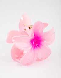 Plastic Pink Ombre Hibiscus Flower Claw Clip - link has visual effect only