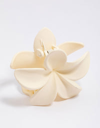 Plastic White Tropical Flower Claw Clip - link has visual effect only