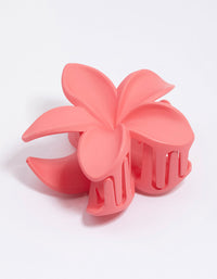 Plastic Coral Tropical Flower Claw Clip - link has visual effect only