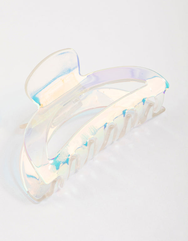 Plastic Holographic Moon Claw Clip