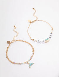 Gold Surfer Girl Shell Anklet - link has visual effect only