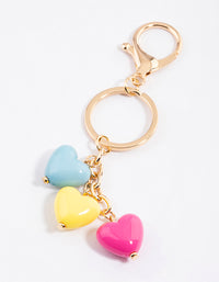 Gold Puffy Heart Key Ring - link has visual effect only