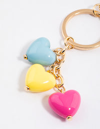 Gold Puffy Heart Key Ring - link has visual effect only