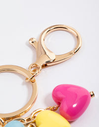 Gold Puffy Heart Key Ring - link has visual effect only