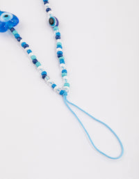 Blue Evil Eye & Heart Phone Strap - link has visual effect only