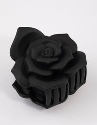 Plastic Romantic Black Rose Claw Clip - link has visual effect only