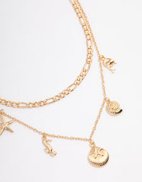 Gold Beach Charm Necklace - link has visual effect only