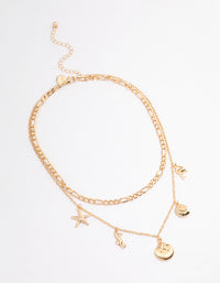 Gold Beach Charm Necklace - link has visual effect only