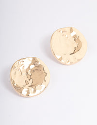 Gold Shiny Flat Disc Stud Earrings - link has visual effect only