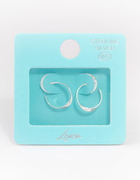 Sterling Silver Flat Twisted Hoop Earrings - link has visual effect only