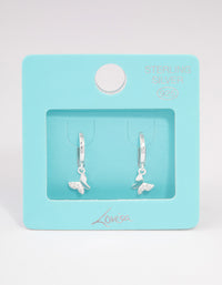 Sterling Silver Diamante Butterfly Huggie Earrings - link has visual effect only