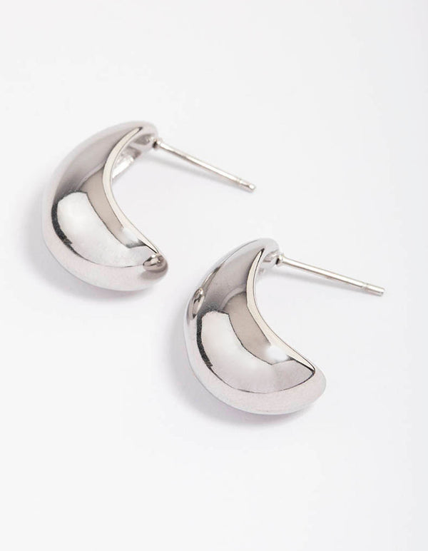 Waterproof Stainless Steel Small Bubble Hoop Earrings