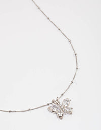 Waterproof Stainless Steel Cubic Zirconia Butterfly Necklace - link has visual effect only