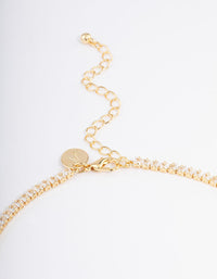 Gold Plated Fine Cubic Zirconia Cupchain Tennis Necklace - link has visual effect only