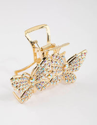 Gold Bling Butterfly Hair Claw Clip - link has visual effect only