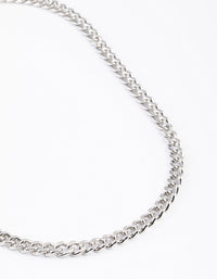 Rhodium Classic Curb Chain Necklace - link has visual effect only